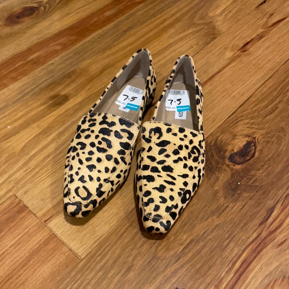 NWT Steve Madden Cow Hair Leopard Flats